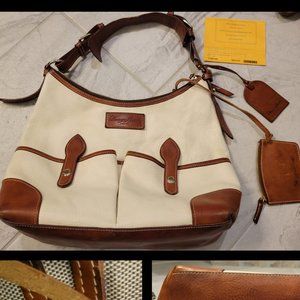 DOONEY & BOURKE VINTAGE FLORENTINE VACHETTA LEATHER SHOULDER BAG